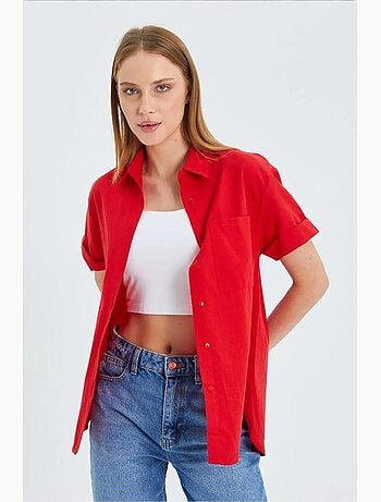 Camisa de manga curta com bolsos mixray