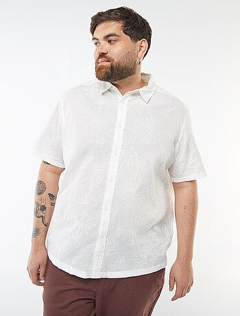 Camisa de manga curta com bordado floral all-over