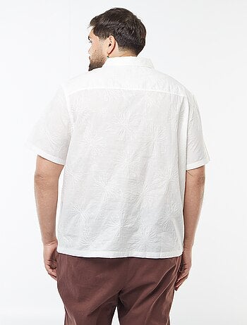 Camisa de manga curta com bordado floral all-over