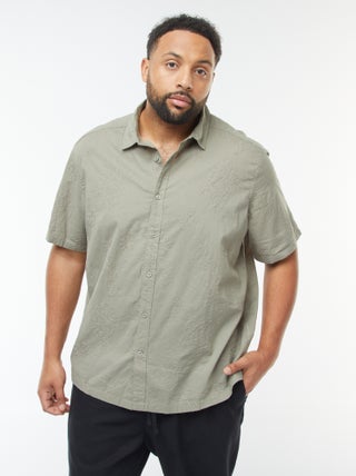 Camisa de manga curta com bordado floral all-over
