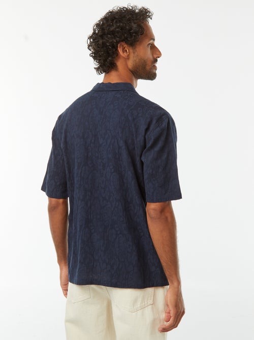 Camisa de manga curta com bordados - Kiabi