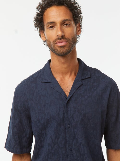 Camisa de manga curta com bordados - Kiabi