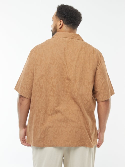 Camisa de manga curta com bordados - Kiabi