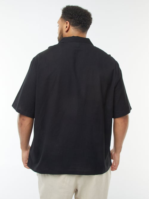 Camisa de manga curta com bordados de fantasia à frente - Kiabi