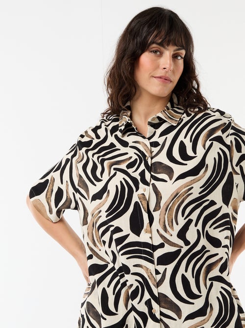 Camisa de manga curta com botões - Kiabi