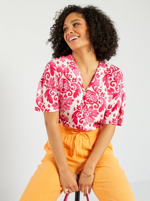 Camisa de manga curta com estampado - Kiabi