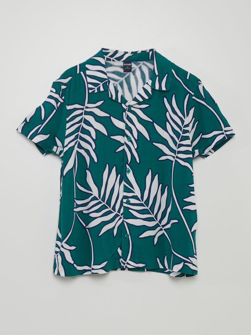 Camisa de manga curta com estampado VERDE - Kiabi