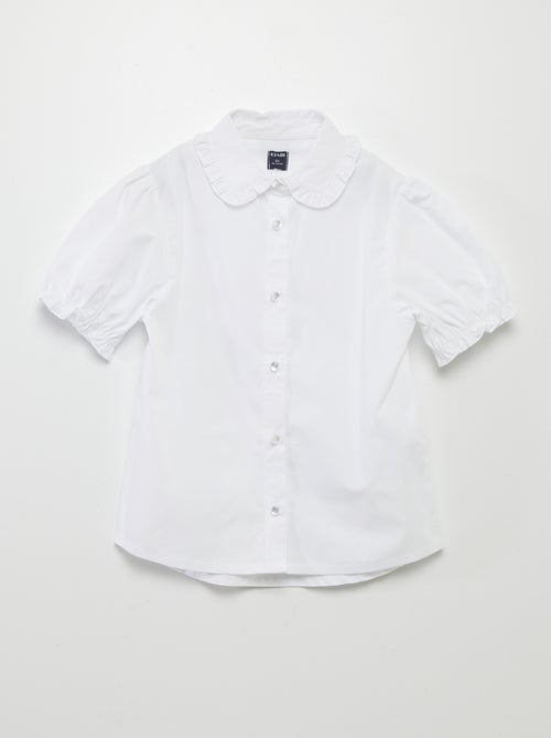 Camisa de manga curta com franzidos - Kiabi
