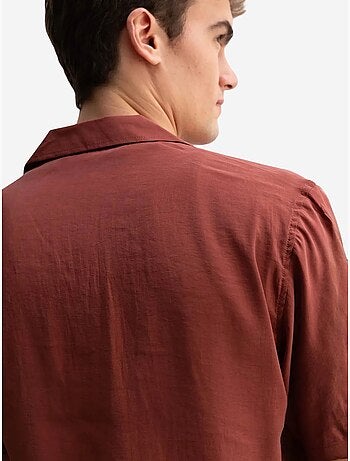 Camisa de manga curta com gola aberta para homem giesto