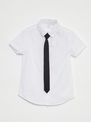 Camisa de manga curta com gravata
