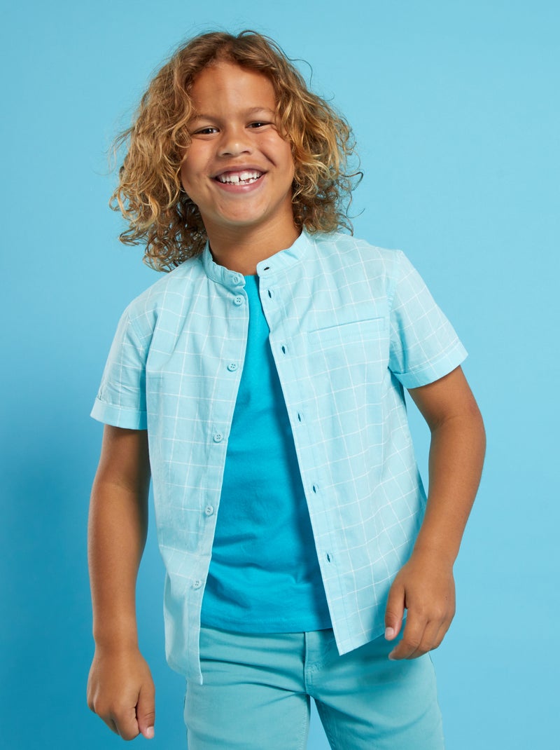 Camisa de manga curta com motivo!  - AZUL - Kiabi