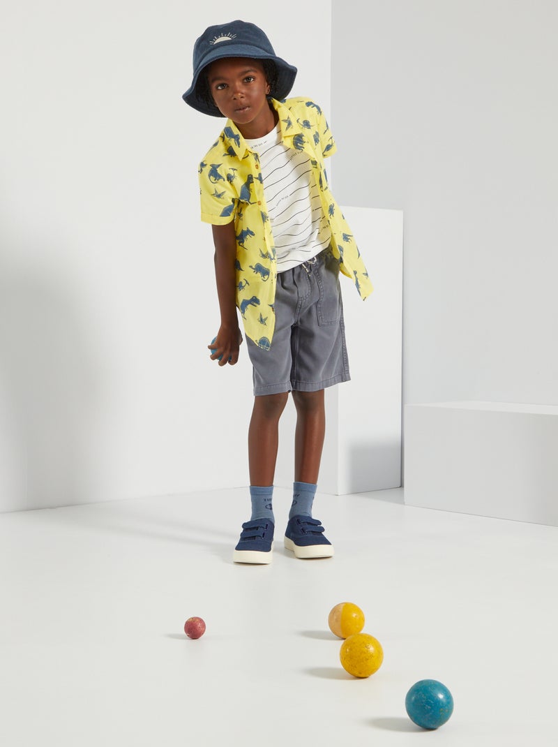 Camisa de manga curta com motivo AMARELO - Kiabi