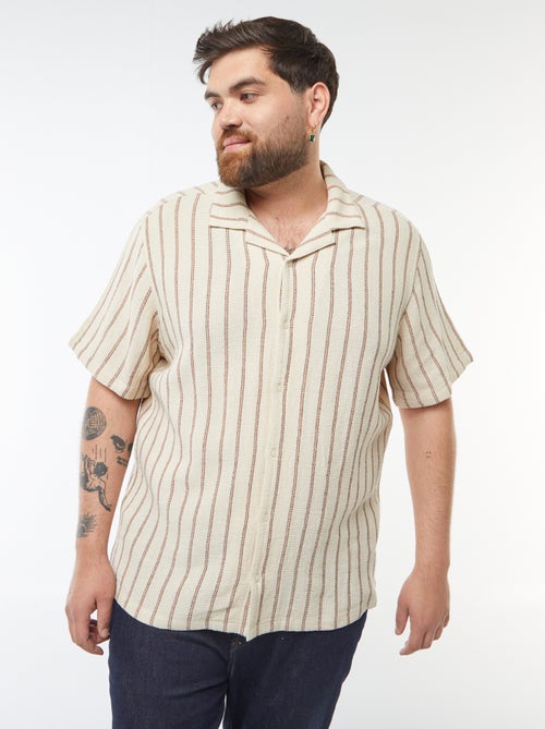 Camisa de manga curta com motivo às riscas - Kiabi