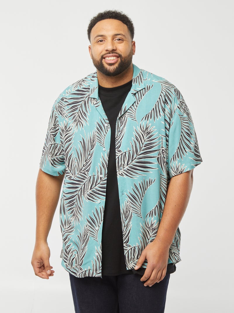 Camisa de manga curta com motivo AZUL - Kiabi