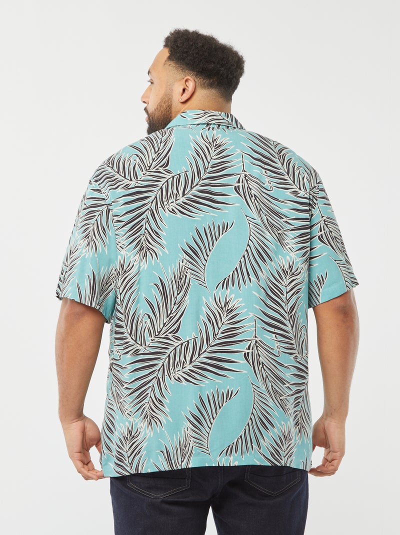 Camisa de manga curta com motivo AZUL - Kiabi