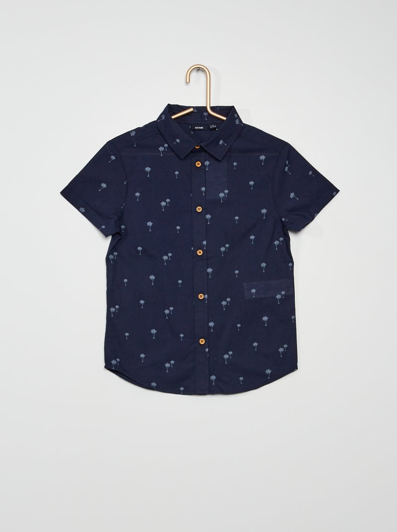 Camisa de manga curta com motivo AZUL - Kiabi