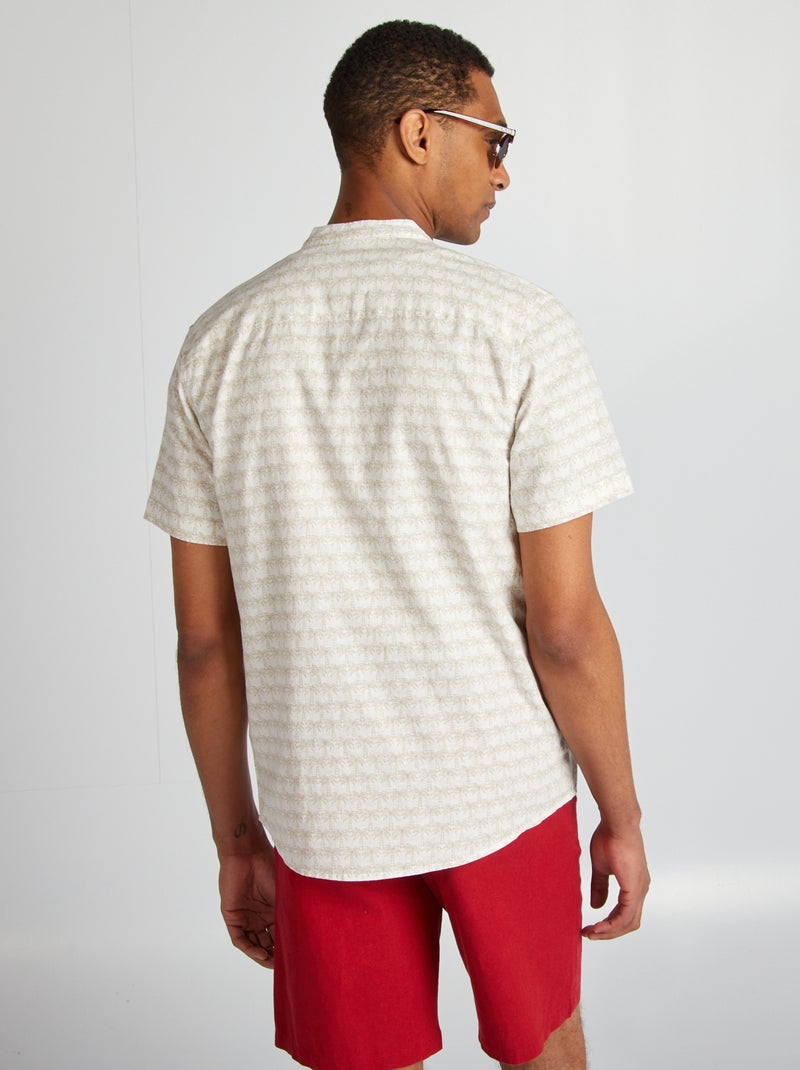 Camisa de manga curta com motivo BEGE - Kiabi