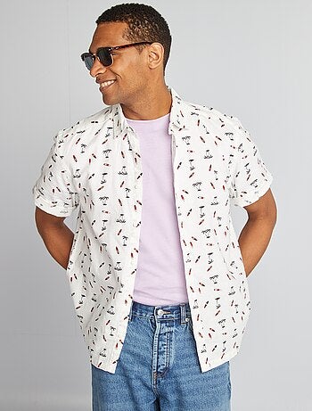 Camisa de manga curta com motivo