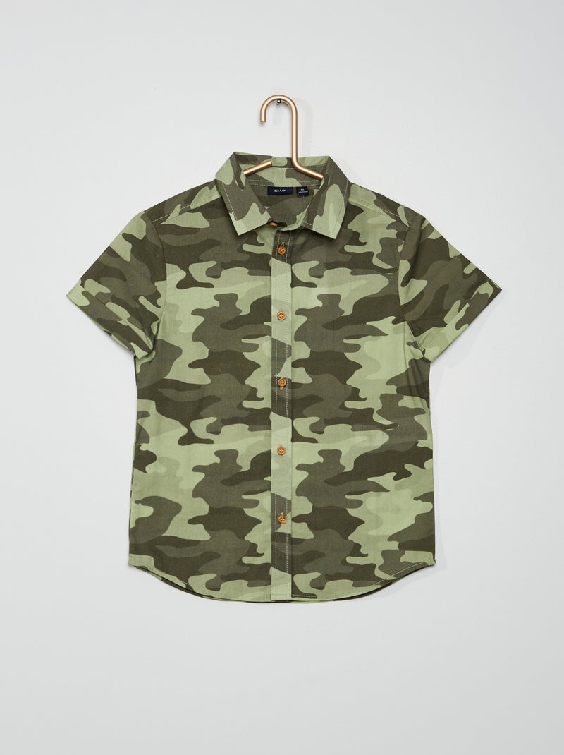 Camisa de manga curta com motivo CAQUI - Kiabi