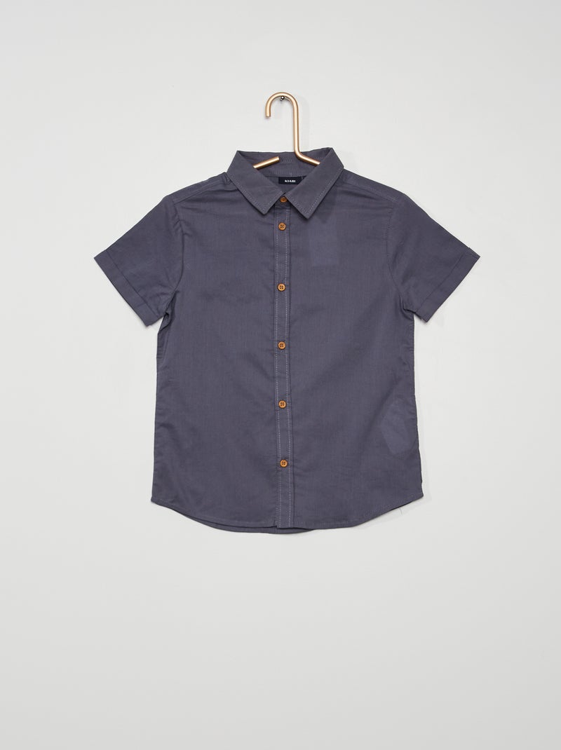 Camisa de manga curta com motivo CINZA - Kiabi