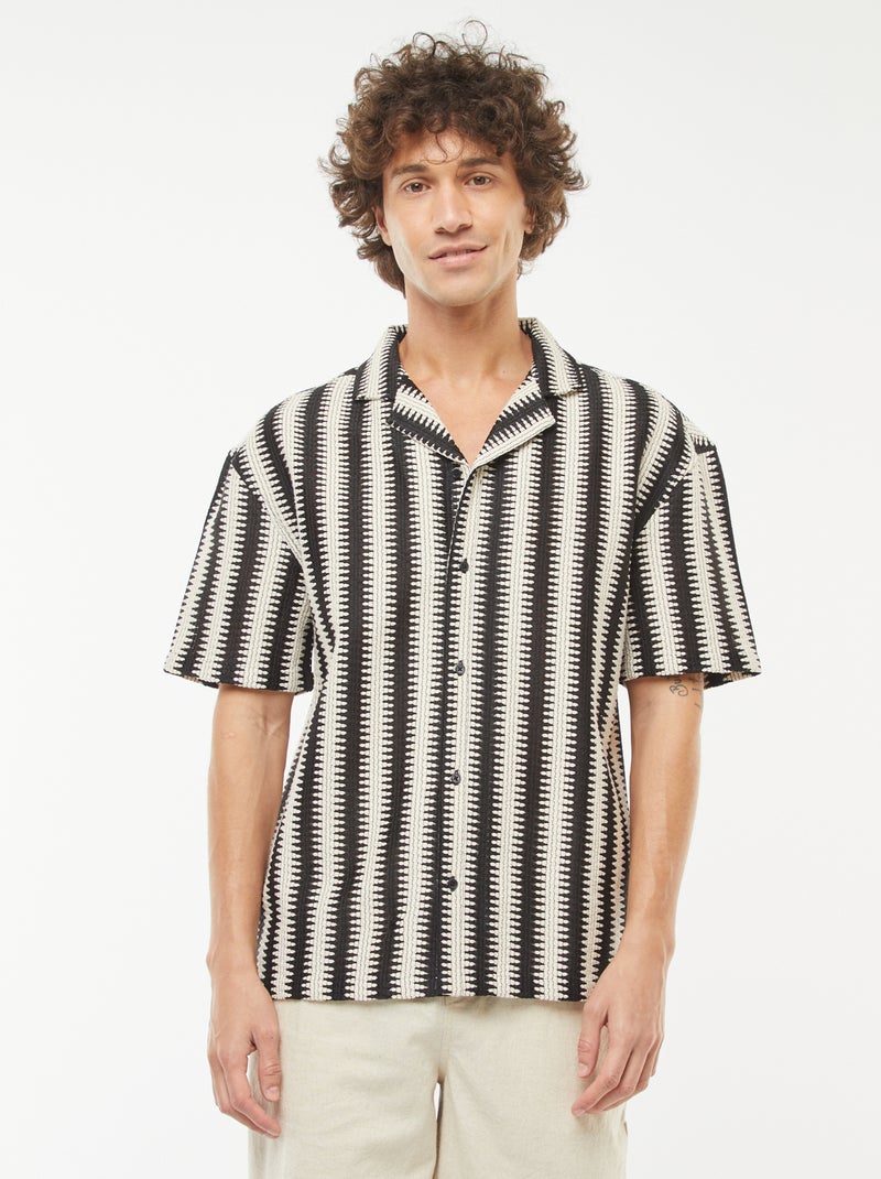 Camisa de manga curta com motivo de fantasia Preto - Kiabi