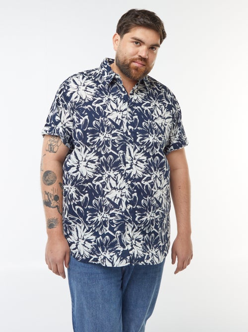 Camisa de manga curta com motivo floral - Kiabi