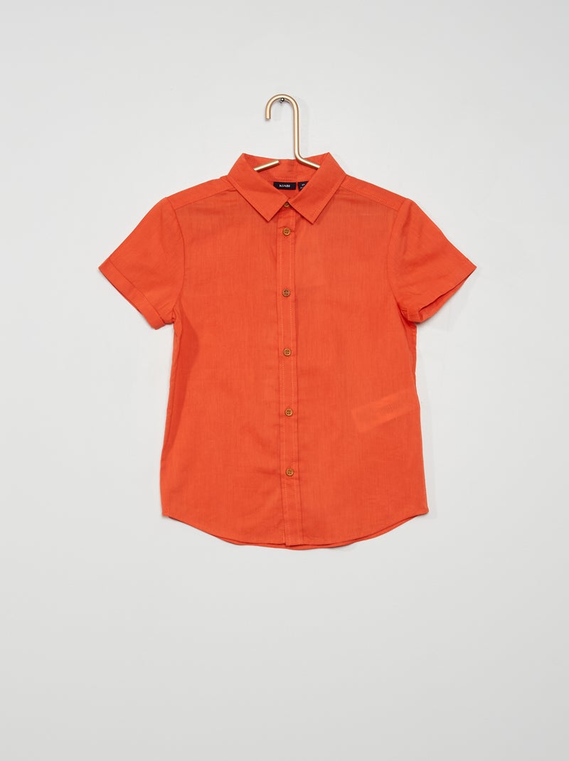 Camisa de manga curta com motivo LARANJA - Kiabi