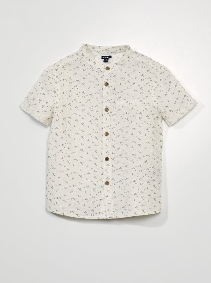 Camisa de manga curta com motivo 'ondas' BRANCO - Kiabi