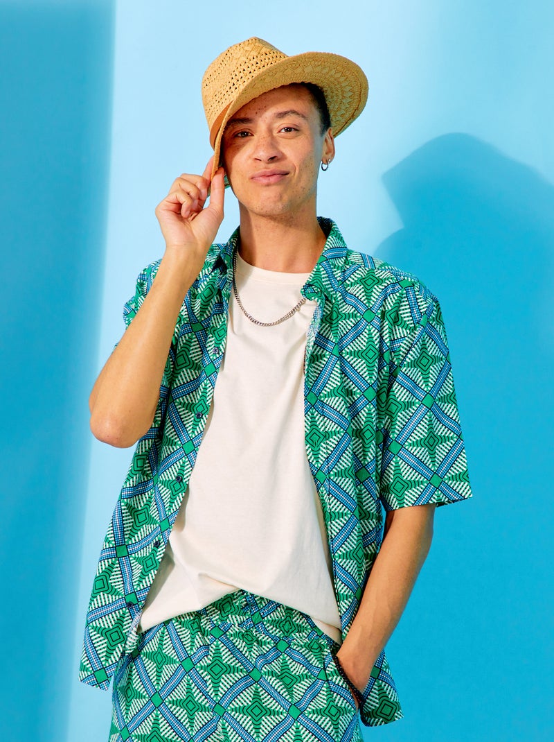Camisa de manga curta com motivo VERDE - Kiabi