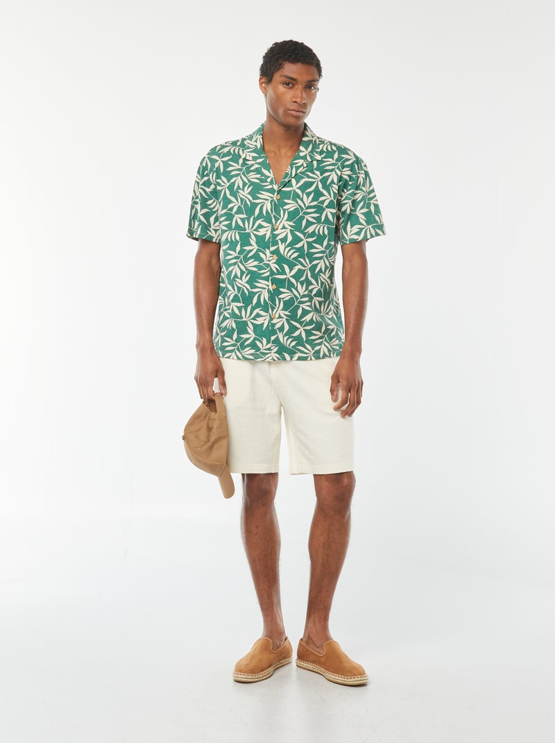 Camisa de manga curta com motivo VERDE - Kiabi