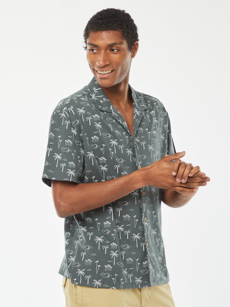 Camisa de manga curta com motivo VERDE - Kiabi