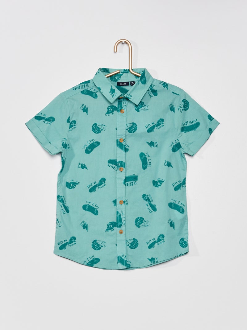 Camisa de manga curta com motivo VERDE - Kiabi