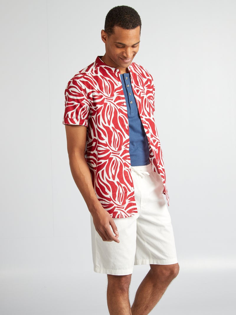 Camisa de manga curta com motivo VERMELHO - Kiabi