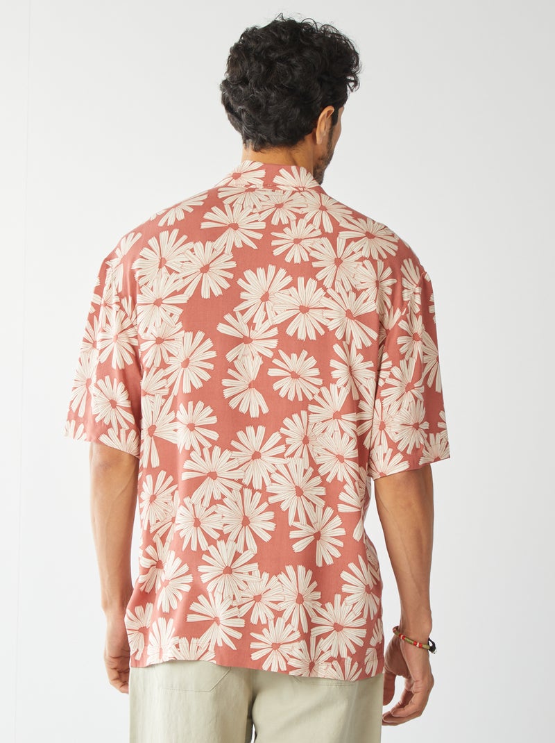 Camisa de manga curta com motivo Vermelho - Kiabi