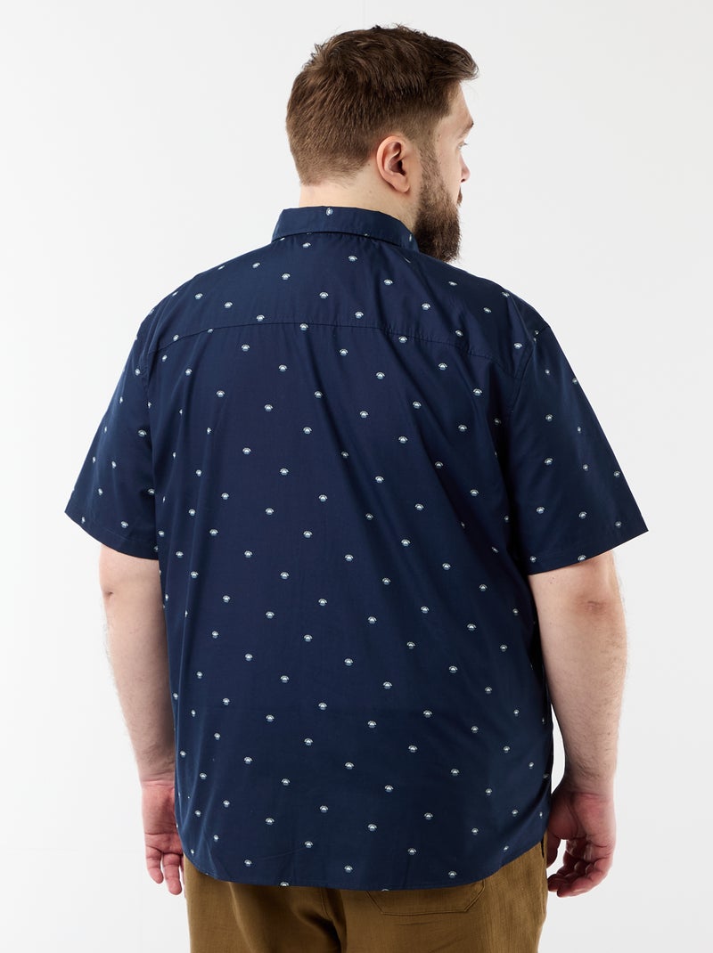 Camisa de manga curta com padrão Azul - Kiabi