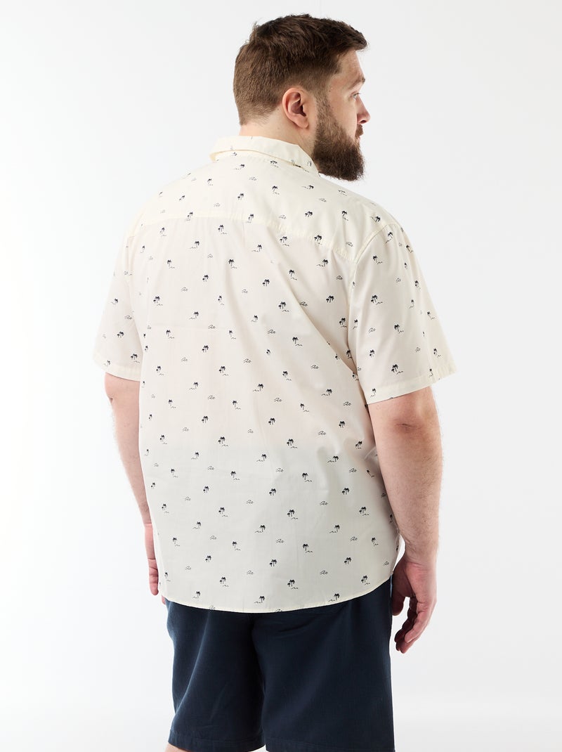 Camisa de manga curta com padrão Branco - Kiabi