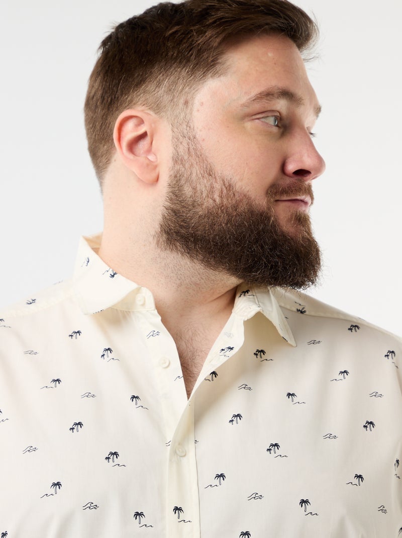 Camisa de manga curta com padrão Branco - Kiabi