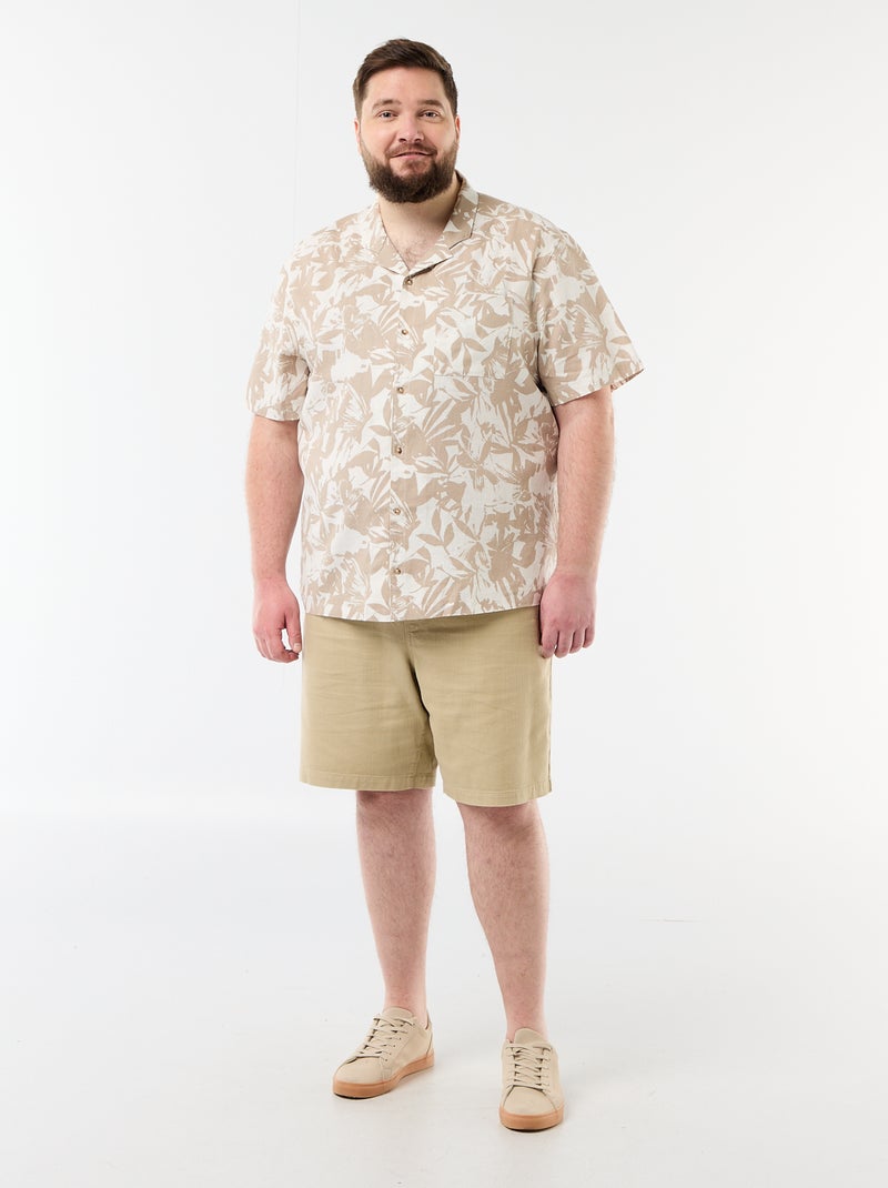 Camisa de manga curta com padrão Branco - Kiabi