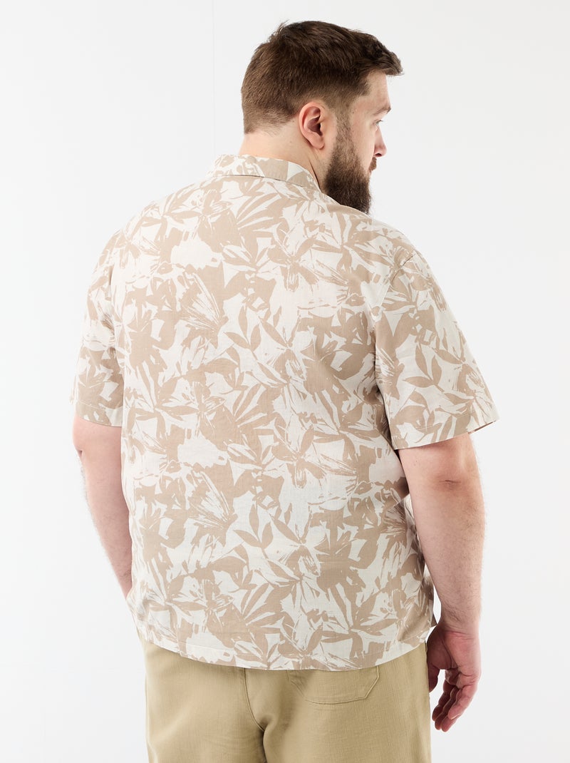 Camisa de manga curta com padrão Branco - Kiabi