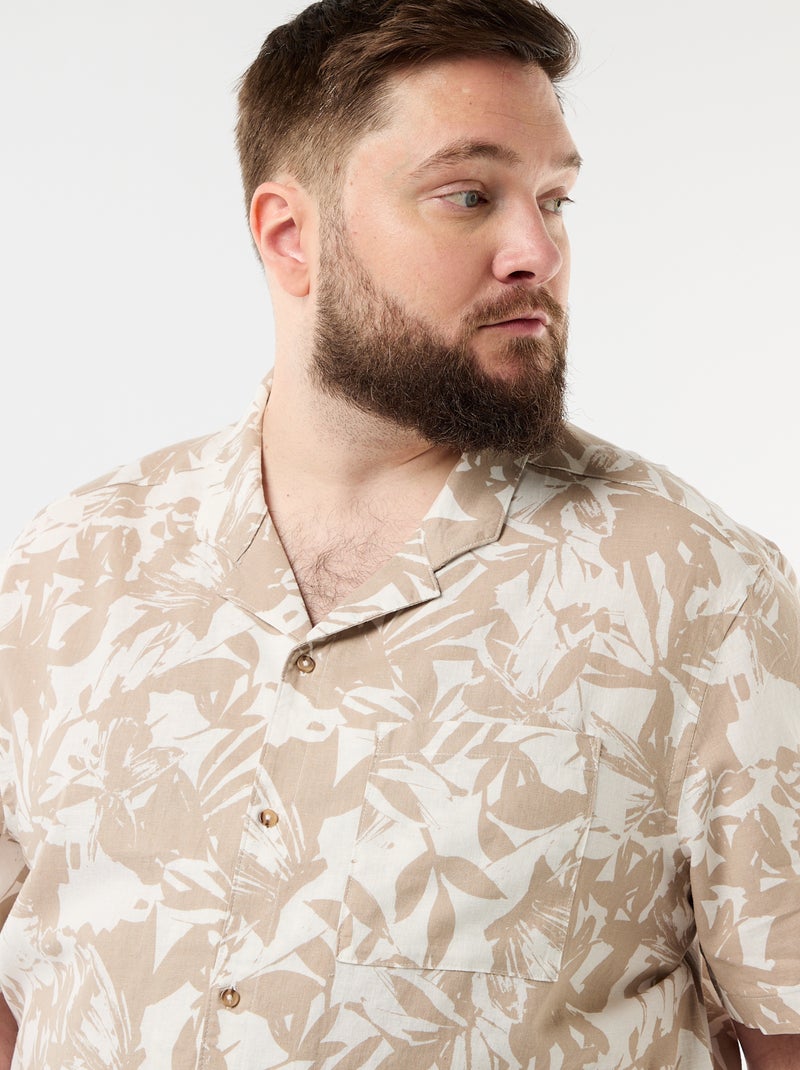 Camisa de manga curta com padrão Branco - Kiabi
