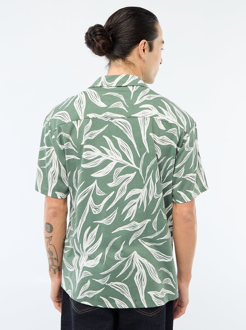 Camisa de manga curta com padrão Verde - Kiabi
