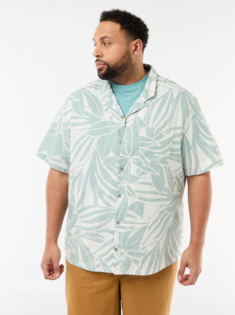 Camisa de manga curta com padrão Verde - Kiabi