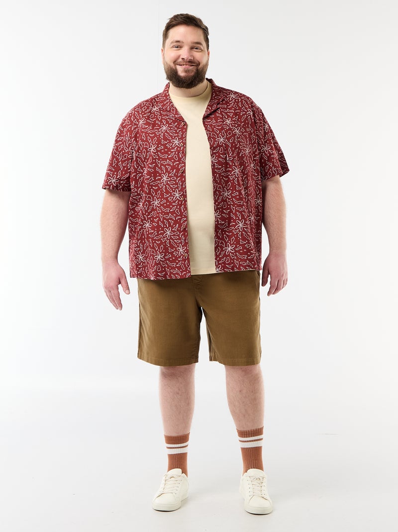 Camisa de manga curta com padrão Vermelho - Kiabi