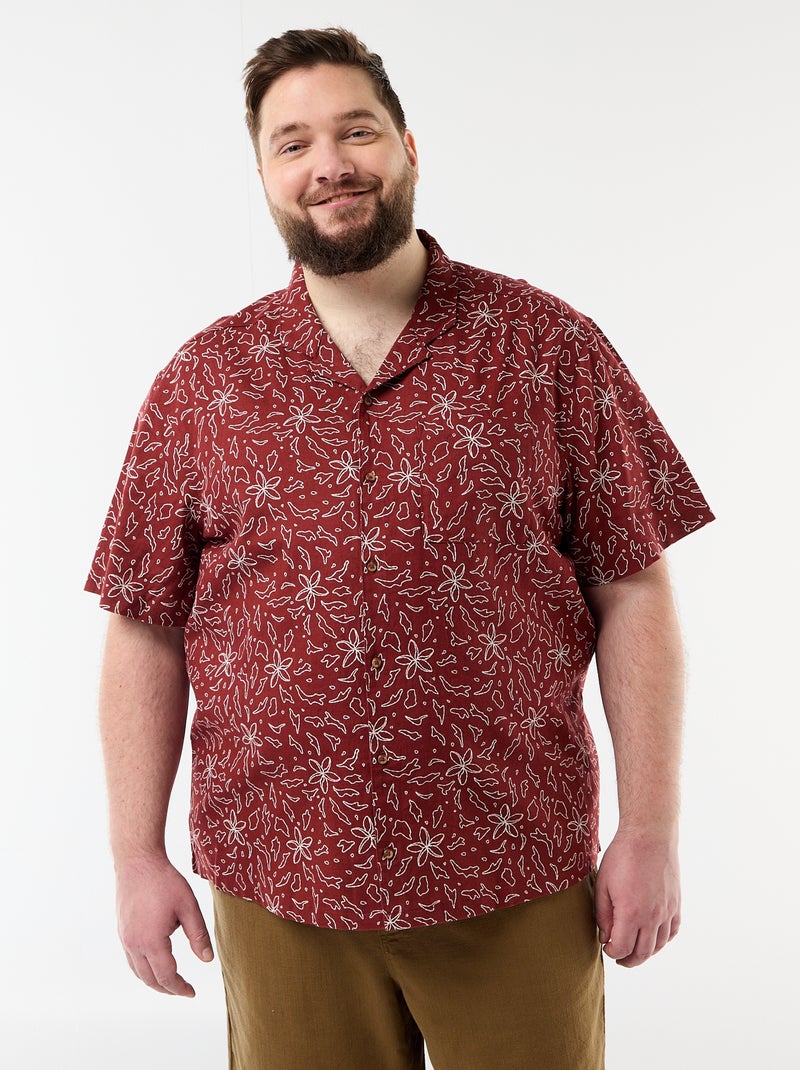 Camisa de manga curta com padrão Vermelho - Kiabi
