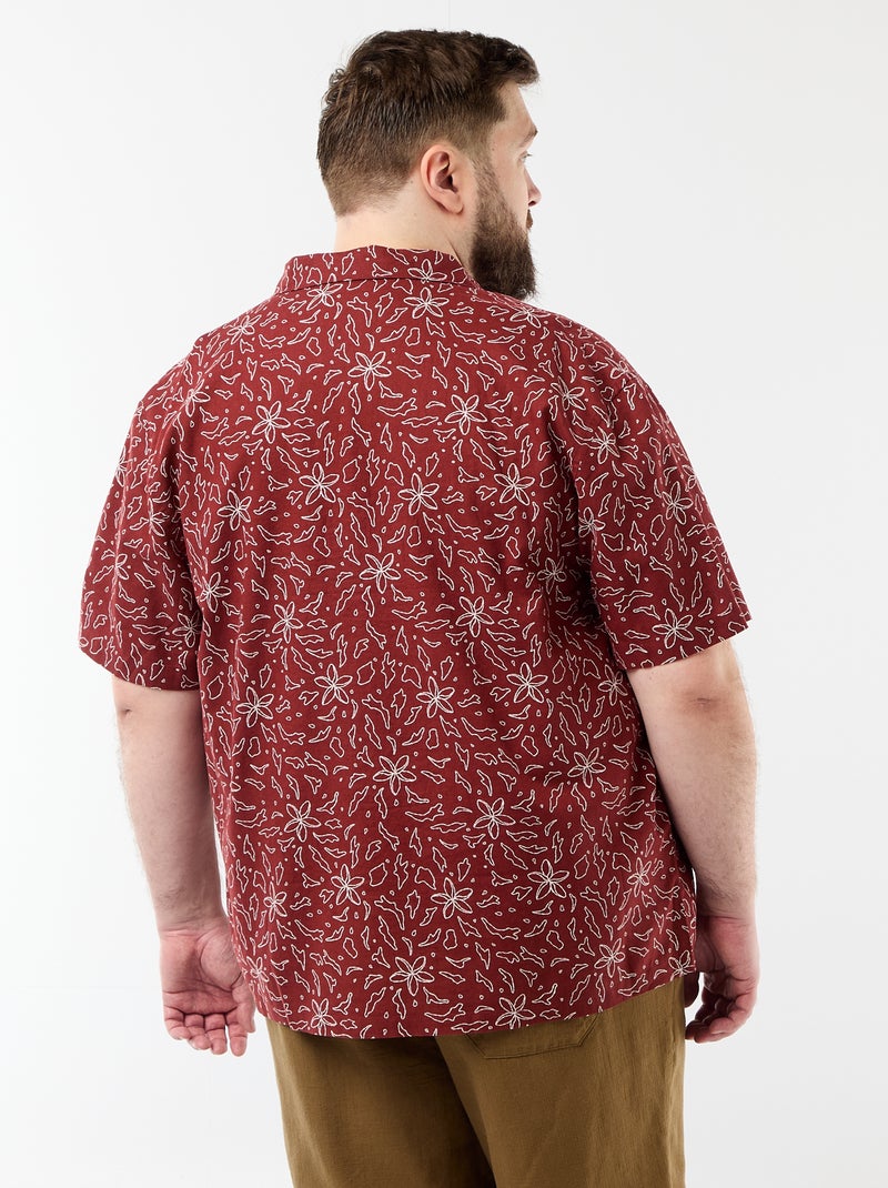 Camisa de manga curta com padrão Vermelho - Kiabi