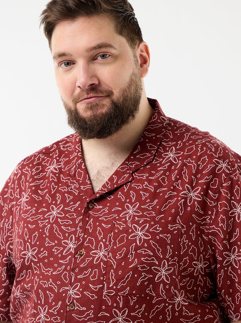 Camisa de manga curta com padrão Vermelho - Kiabi