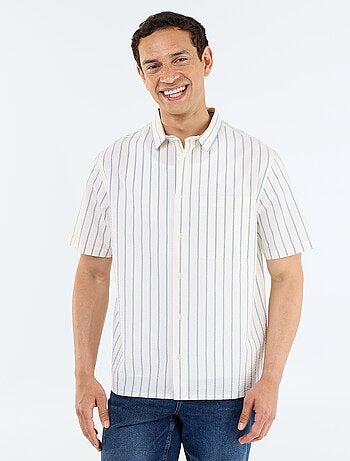 Camisa de manga curta com riscas