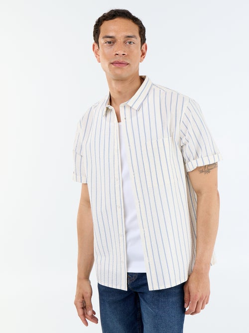 Camisa de manga curta com riscas - Kiabi