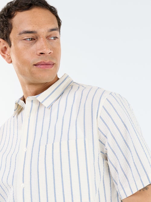Camisa de manga curta com riscas - Kiabi