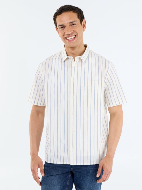 Camisa de manga curta com riscas - Kiabi